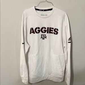 NCAA Texas A&M Aggies women's white and maroon crew fleece sweatshirt Size large